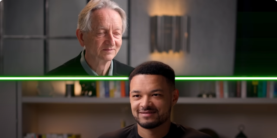 Two men discussing AI