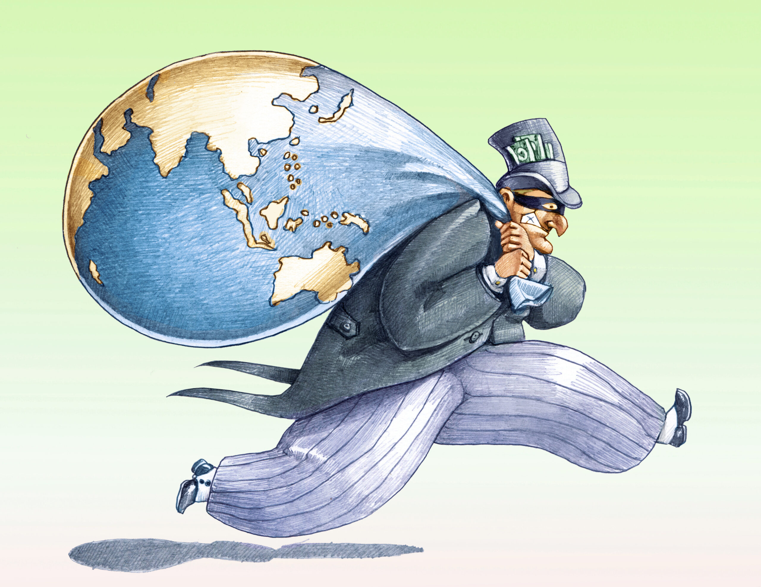 Grab The World - A rich man steals the world